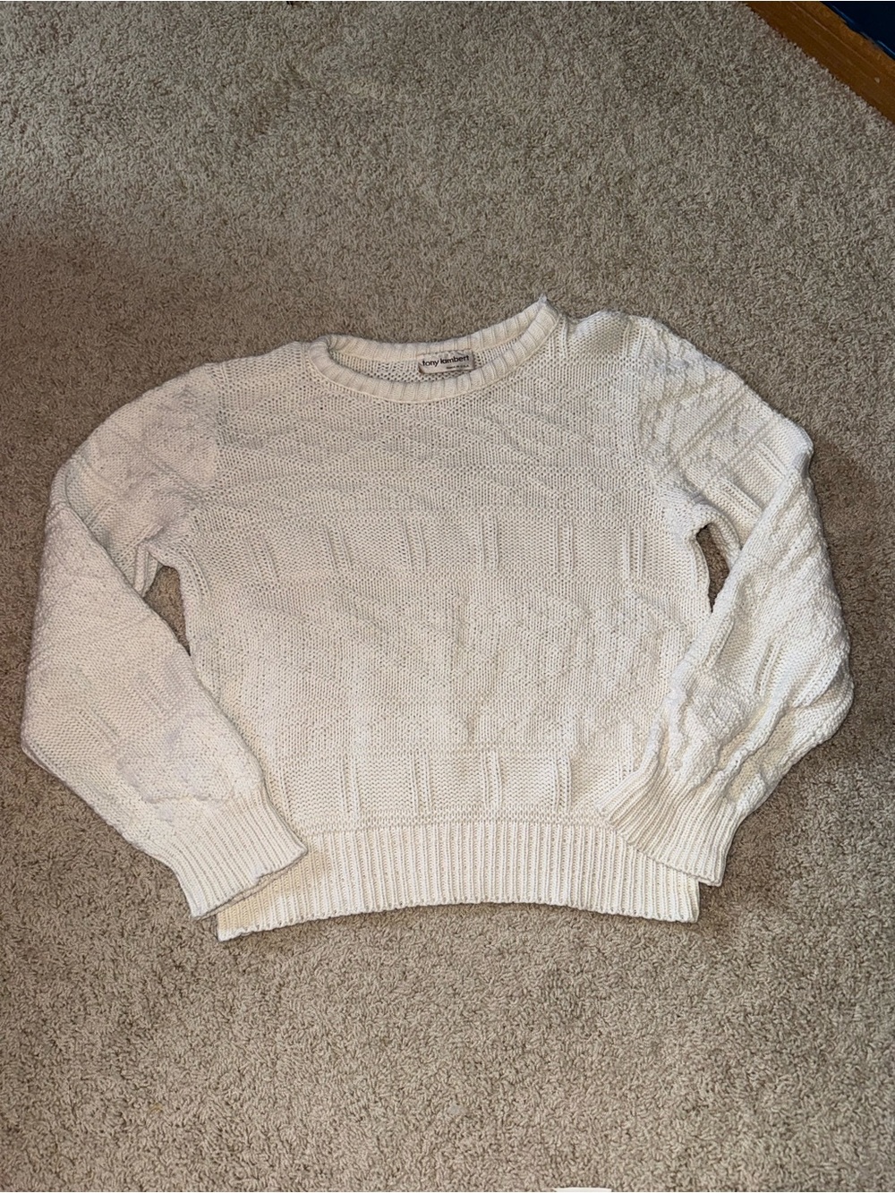 Tony Lambert Cozy White Cable Knit Women’s Sweater